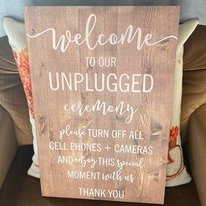 Unplugged wedding ceremony sign